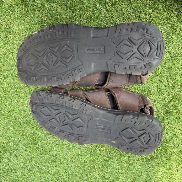 Skechers Sandals Mens Size 12 Fisherman Gladiator Brown Leather Open‎ Toe